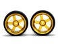 Preview: HRC Racing Reifen 1/10 Drift montiert 5-Spoke Gold Felgen 3mm Offset Slick HRC61071GD