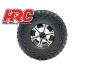 Preview: HRC Racing Reifen 1/10 Crawler 1.9 montiert 12mm Hex Aluminium 6-Spokes Silver Felgen Crawler Master 4 Stk. HRC61185B