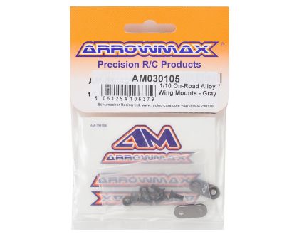 ARROWMAX 1/10th On-Road Alu Wing Mounts Gray