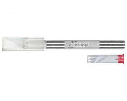 Excel Tools Werkzeug Messer K2 Medium Duty Rund Aluminium mit Sicherheitskappe und 5 verschiedenen Klingen