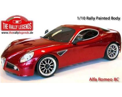 Rally Legends Karosserie 1/10 Touring Scale Fertig lackiert Alfa Romeo 8C mit Aufkleber und Zubehör EZQR8100