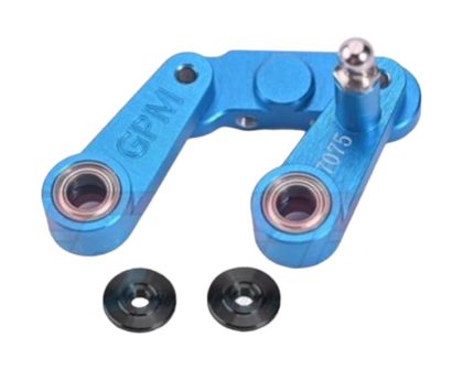 GPM Racing Alu Umlenkung Lenkung blau für Tamiya BBX