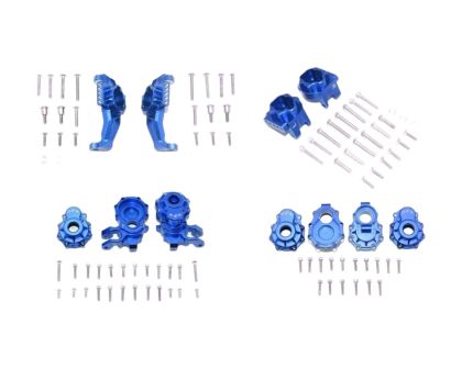GPM Racing Alu Portalantriebs Gehäuse Set komplett blau