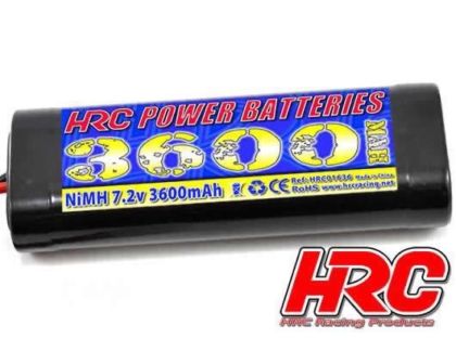 HRC Racing Akku 6 Zellen HRC Power Batteries 3600 NiMH 7.2V 3600mAh Stick Ultra T Deans Kompatible Stecker HRC01636D