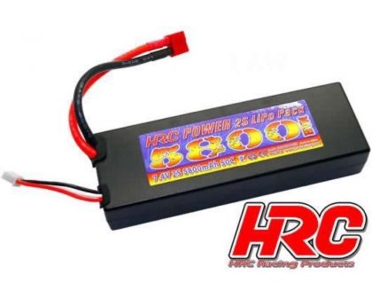 HRC Racing Akku LiPo 2S 7.4V 5800mAh 50C RC Car HRC Power 5800 Hard Case Ultra T Deans Kompatible Stecker