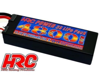 HRC Racing Akku LiPo 3S 11.1V 4800mAh 70C RC Car HRC 4800 Hard Case XT90 Stecker