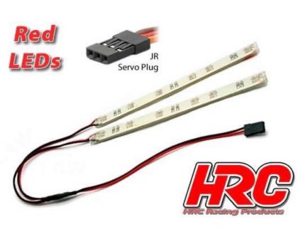 HRC Racing Lichtset 1/10 TC/Drift LED JR Stecker Unterboden Rot
