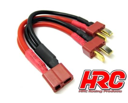 HRC Racing Adapter für 2 Akkus in Parallele 14AWG Kabel Ultra T Deans Kompatible Stecker