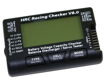 HRC Racing Battery Analyzer 1-8S Checker und Balancer mit prozentualer Spannungsanzeige