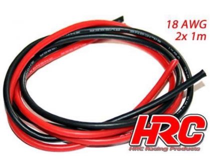 HRC Racing Kabel TSW Pro Racing 18 Gauge 0.8mm2 Silber 150 x 0.08 Rot und Schwarz 1m jedes