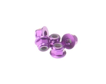 Hiro Seiko 3mm Alloy Flange Nylon Nut Purple