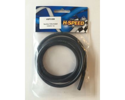 H-SPEED flexibles Silikonkabel 10AWG 1m schwarz