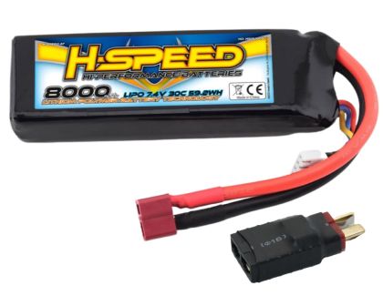 H-SPEED LiPo Akku 8000mAh 7.4V 30C mit Traxxas Adapter