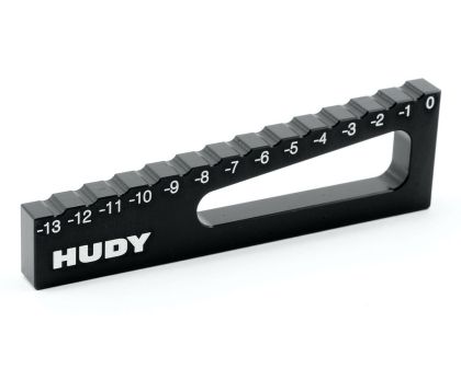 HUDY Alu Ausfederwegslehre 0 bis -13mm 1/10 und 1/8 Offroad