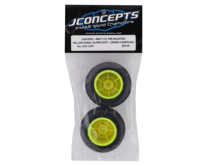JConcepts Carvers Reifen Losi Mini-T 2.0 grün auf gelber Felge