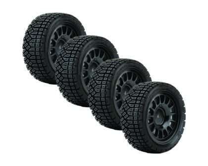 Jetko EX Avantgarde 1:10 Rally Reifen auf schwarzer Felge 12mm