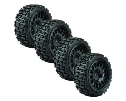 Jetko EX Couragia 1:10 Rally Reifen auf schwarzer Felge 12mm