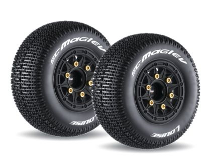 LOUISE SC Maglev Reifen soft auf Felge schwarz mit tauschbare Radmitnehmer LOUT3145SB
