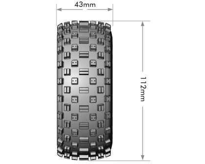 LOUISE SC Rock Reifen soft auf Felge schwarz mit tauschbare Radmitnehmer