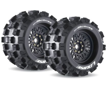 LOUISE MT Mcross 1/8 Sport Reifen auf Felge schwarz 17mm mit tauschbare Radmitnehmer