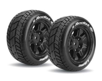 LOUISE X-ROCKET Sport-Reifen auf schwarz Felge für Arrma Karton 8S