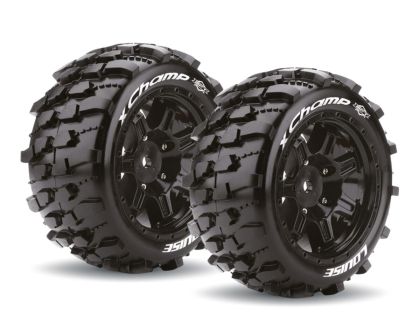 LOUISE X-CHAMP Sport Reifen auf schwarz Felge für Arrma Karton 8S LOUT3349BM