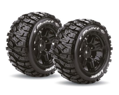 LOUISE X-MALLET Sport Reifen auf schwarz Felge für Arrma Karton 8S
