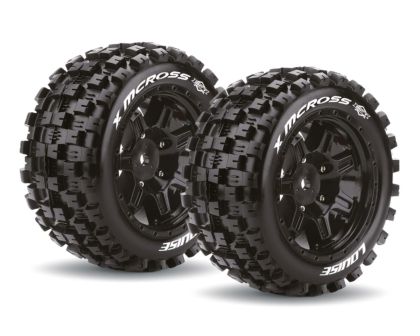 LOUISE X-MCROSS Sport Reifen auf schwarz Felge für Arrma Karton 8S LOUT3352BM