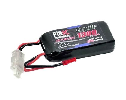 Pink Performance Zephir LiPo Akku 2S 7.4V 1300mAh 35C mit JST Stecker PP1-2S1300-J