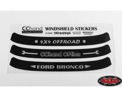 RC4WD Windshield Decals for Traxxas TRX-4 79 Bronco Ranger XLT