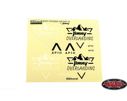 RC4WD Overlanding Decal Sheet for MST 4WD Off-Road Car Kit J4 Jimny Body