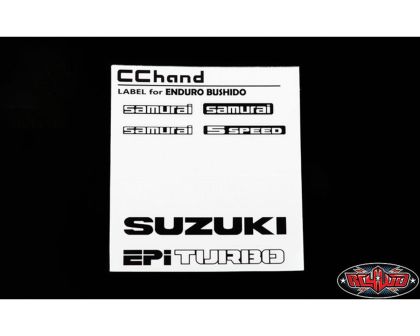 RC4WD Decal Sheet for Enduro Bushido RC4VVVC1454