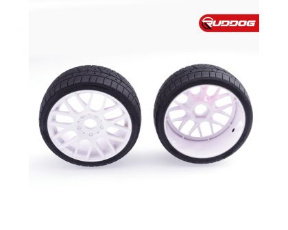 Sweep 1:8 EXP GT racing treaded glued tires 50deg. BeltEVO16 white wheel