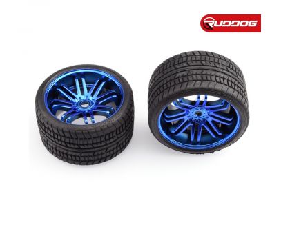 Sweep Road Crusher Onroad Belted tire Blue wheels 1/4 offset 146mm Diameter