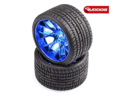 Sweep Road Crusher Onroad Belted tire Blue wheels 1/2 offset WHD 146mm Diameter