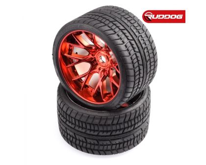Sweep Road Crusher Onroad Belted tire Red wheels 1/2 offset WHD 146mm Diameter