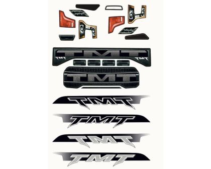 TMT Karosserie unbreakable V2 schwarz mit Sticker für Traxxas Rustler 4x4
