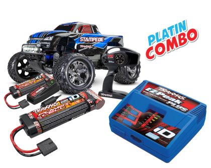 Traxxas Stampede RTR blau LED Licht Platin Combo