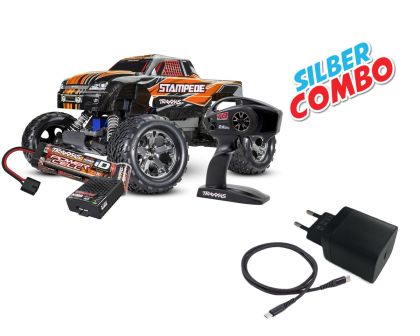 Traxxas Stampede RTR orange Silber Combo