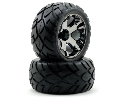 Traxxas Reifen auf schwarzer Chrom Felge vorne oder hinten 12mm TRX3776A