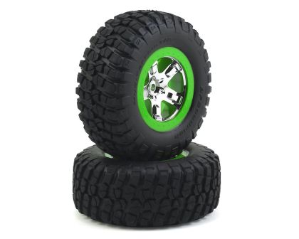 Traxxas BFGoodrich KM2 Reifen auf Chrom grün Felge 12mm