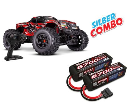 Traxxas X-Maxx 8S rot Belted Silber Combo
