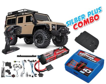 Traxxas TRX-4 Land Rover Defender Sand Silber Plus Combo