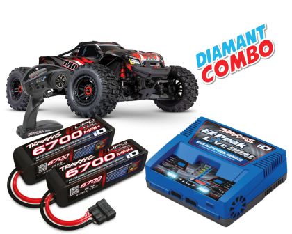 Traxxas Wide Maxx 1/10 Monster Truck RTR rot Diamant Combo