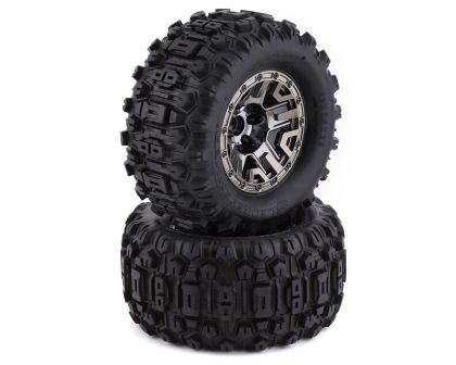 Traxxas Sledgehammer Reifen auf schwarz chrome 2.8 Felgen