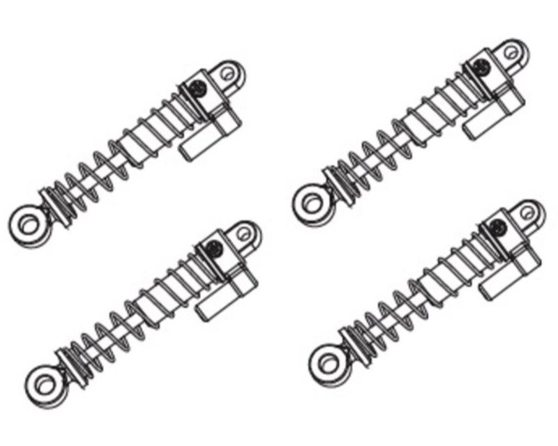 Absima Stoßdämpfer Set schwarz für Micro Crawler 1:18 und 1:24 AB-1010018