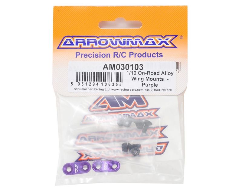 ARROWMAX 1/10th On-Road Alu Wing Mounts Purple