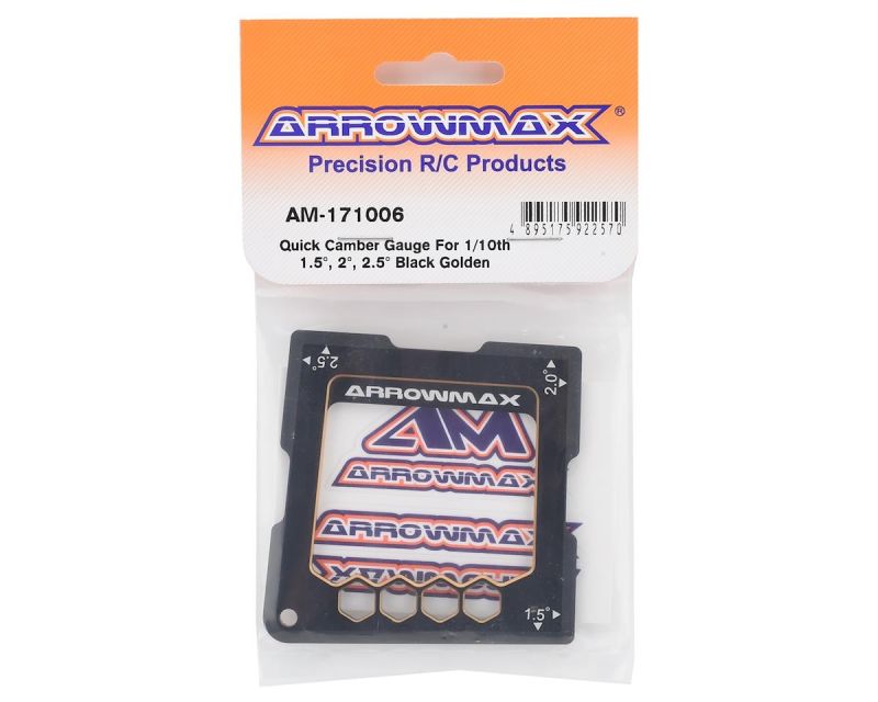 ARROWMAX Quick Camber Gauge for 1/10th 1.5 2 2.5 Black Golden