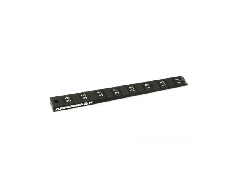 ARROWMAX Setting Gauge 1-4mm 0.1mm for 1/32 Mini 4WD Black AM220023B