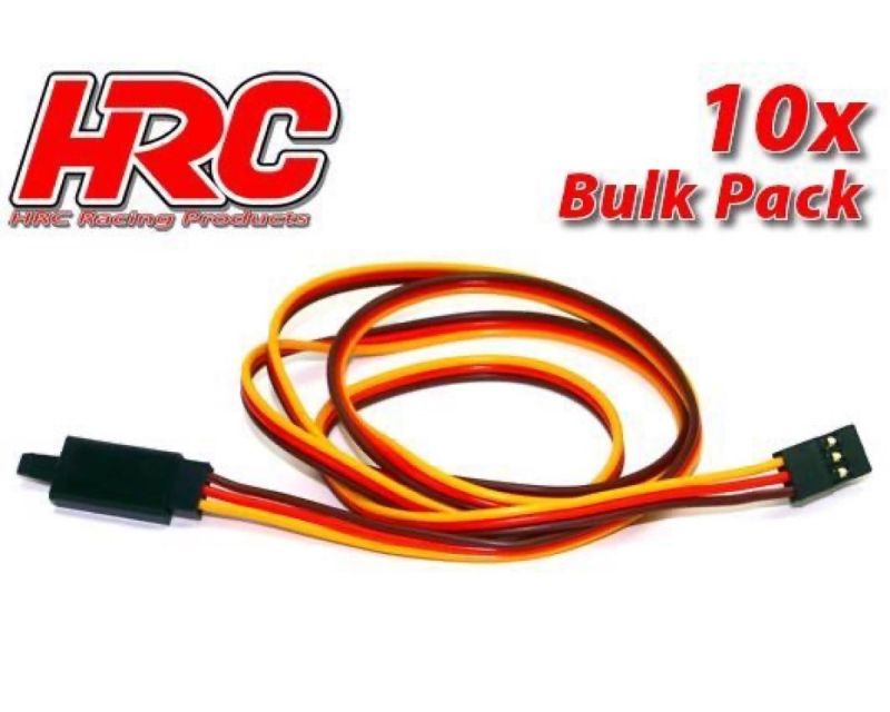 HRC Racing Servo Verlängerungs Kabel mit Clip Männchen/Weibchen JR typ 80cm Länge BULK 10 Stk. HRC9246CLB